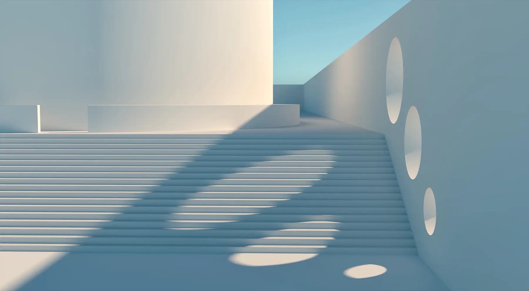White stairs in clean light